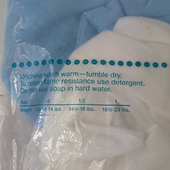 Vtg Baby Sleeper Romper JCPenney Toddletime 1/2 (14.5-18lbs) Blue Football Hero - Picture 8 of 10